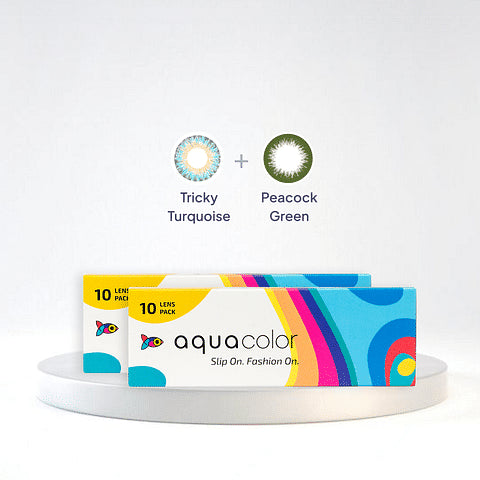 Aquacolor 10LP Dailies Combo Pack Tricky Turquoise Peacock Green